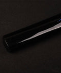 Close-up of Lacquered Wooden Katana Scabbard With Blue Dragon Engraving Saya For Japanese Samurai Sword Fits 27 to 28 Inch Blade 30 Inch Length Curved 2.2 cm Curvature Ideal For 70 to 72 cm Swords
