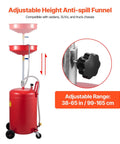 20 Gallon Waste Oil Drain Tank Air Operated Portable Drainer With Adjustable Funnel Height And Four Wheels, close-up knob