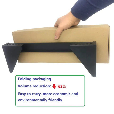 Bulletproof Heavy Duty Vertical Wall Mount Patch Panel Bracket Pack Of Two For 19 Inch Network Gear shown in easy-carry packaging.