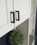 Solid Core Cabinet Pulls Set Of 5 In Matte Black, Heavy Duty Kitchen And Furniture Hardware With 18 Inch Hole Center