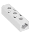 Aluminum Pneumatic Manifold Air Distribution Block With G12 Inlet And G14 Outlet 30X30mm Ports Built Tough For Industrial Grade Compressed Air Systems SY30023F, side angle