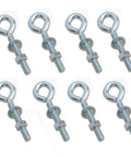 Eight Pack 1/4-20 By 1-1/2 Inch Zinc Plated Lifting Ring Eye Bolts Kit Built To Haul Heavy Loads For Hoisting And Rigging With Carbon Steel Construction And Corrosion Resistant Finish, eight eye bolts
