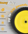 13 Inch No Flat Ever 4.00 By 6 Tire And Wheel Replacement For Gorilla Cart Heavy Duty Solid Foam Wheel Yellow
