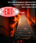 Built Tough Dual Head Emergency Exit Sign With Bright Red Led Lights Adjustable Commercial Backup Battery Plug In Self Test Ul Rated Works Great For Office 6 Pack illuminated on fire escape stairs