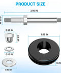 Heavy Duty Golf Cart Front Roof Top Support Repair Kit Locks Down Loose Panels Tight With Stainless Screws Nuts And Washers, various metal components with dimensions.