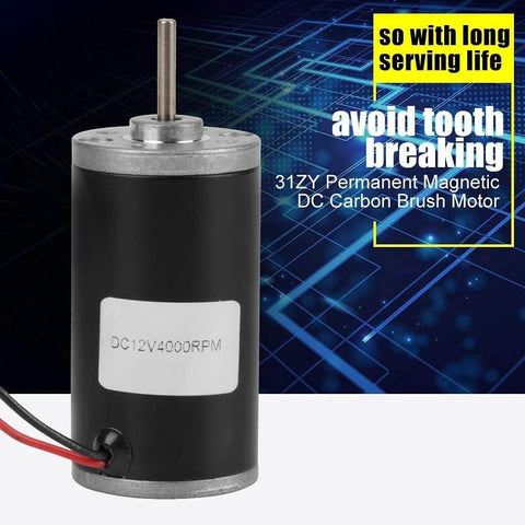 Dope High Speed Permanent Magnet DC Motor For DIY Generators, 6V-12V-24V, 3500-8000 RPM, Reversible CW CCW, Copper Windings, front view