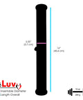 LeLuv Ultima black vacuum pump with gauge, aluminum alloy & brass handle, clear hose (front view)