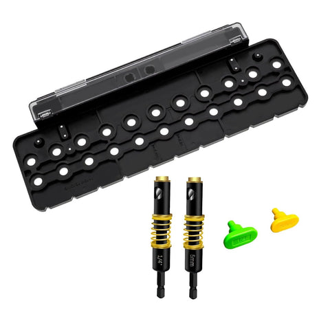 Cabinet Shelf Pin Jig With Quarter Inch Drill Guides For Straight Holes And Drilling Template, includes ABS jig and drill bits