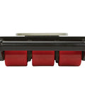 Heavy Duty Machinery Mover With 12 Polyurethane Rollers And 360 Degree Non Slip Rotation Delivers 39,600 Lb Capacity For A Real Worksite Must Have Portable Industrial Move Model CRA-18, featuring red rollers and steel frame.