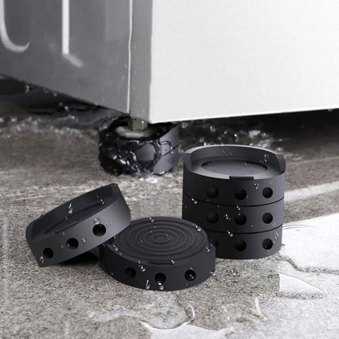 4 Pack Black Rubber Anti Skid Shock Absorbing Mats For Washing Machines And Furniture Feet Pads in wet environment
