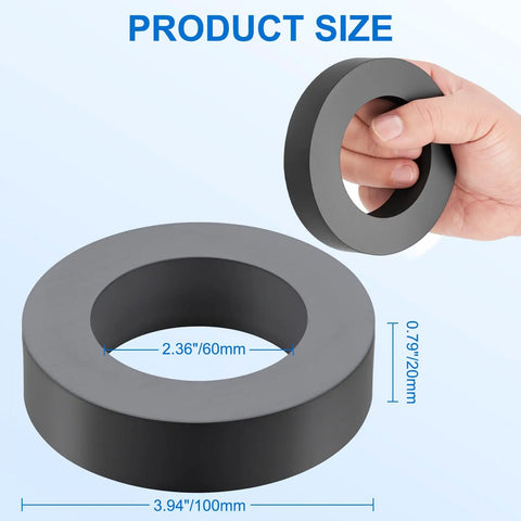 Two Pcs Big Ol Ferrite Ring Magnets Grade 10 For Science Experiments Industrial Educational And DIY Projects 4 Inch Outer Diameter