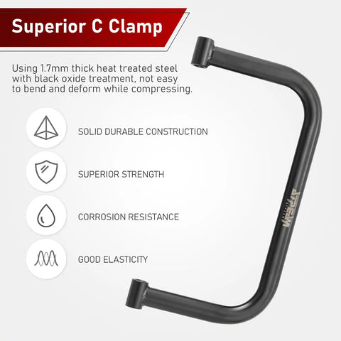 Superior C clamp from Solid Valve Spring Compressor C Clamp Service Kit, heavy-duty metal with rust-resistant black oxide finish.