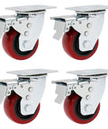 Kickass Heavy Duty Swivel Casters Four Pack With Slick Polyurethane Tires And Rock Solid Ball Bearings For Effortless Office Furniture And Shop Cart Glide Zero Hassle Install