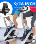 9/16 Inch Spindle Bike Pedals With Straps Replacement For Indoor Cycling shown on spin bike during workout