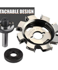 Spoilboard Surfacing Router Bit With One Half Inch Shank And Four Inch Cutting Diameter For CNC Engraving And Planing shown disassembled