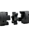 Flexible 3 Piece L Jaw Coupling Set with Rubber Spider for Log Splitter 7 Sixteenths to 7 Eighths Inch Bore HT250 Cast Iron