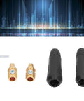Heavy Duty Black Brass Welding Cable Quick Connectors Two Pack Rubber Shielded Hot Swap Power Plugs for Stick Mig Plasma Cutters