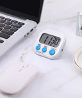 Bulk 12 Pack Digital Kitchen Timers With Magnetic Mounts, Count Up And Countdown Timers with large digits, on desk