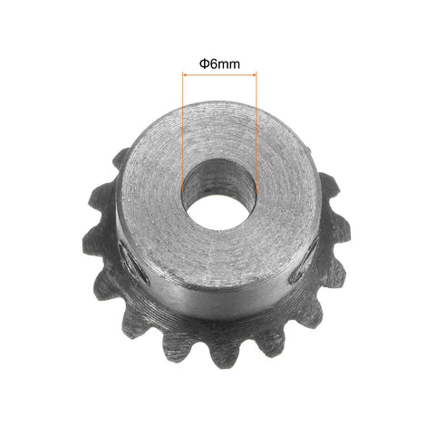 Close-up of 2 Pack Beefy Bevel Gear Set 1 To 1 Ratio 16 Teeth 6mm Shaft Hole 1.5 Module Tapered Bevel Pinion Gear made from 45 Steel