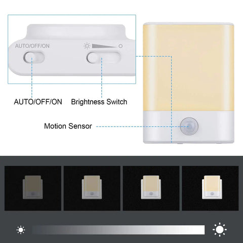 LED Night Light Plug In With Motion Sensor And Adjustable Brightness Three Modes Auto On Off Cozy Glow Kid Friendly For Kids Rooms Bedrooms Hallways And Nighttime Rounds Energy Smart 2 Pack