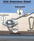 Heavy Duty Stainless Steel Shade Sail Hardware Kit For Triangle Square And Rectangle Sails Rust Proof 304 Stainless Built Tough