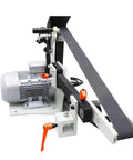 Professional Variable Speed Belt Sander And 72 Inch Belt Grinder Including Three Grinding Wheels For Knifemaking And Blade Sharpening 1500 Watt unit shown with grinding belt attached.