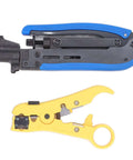 Coaxial Cable Crimping Pliers Set For RG6 RG59 RG11 F Connectors All In One Adjustable Crimper And Stripper Tool Kit