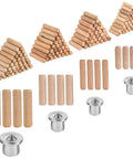 Complete 404 Piece Wood Dowel Set With 400 Fluted Dowels In Four Sizes One Quarter Inch Five Sixteenth Inch Two Fifths Inch And One Half Inch Plus Four Metal Dowel Centers For Woodworking Furniture Making And DIY Projects