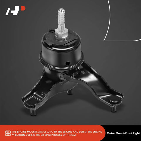 Front view of A-Premium engine motor mount with threaded stud and black mounting bracket.