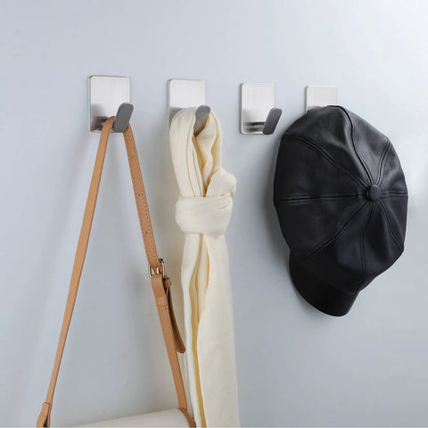 Adhesive Wall Hooks Set For Towels Robes Hats And Clothes Easy Stick On Bathroom And Kitchen Gear Heavy Duty No Drill
