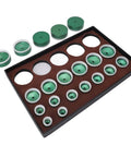 Watch Press Die Set 20 Pcs Kit, green dies for back case closer, displayed in a tray, heavy duty metal and ABS tools