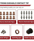 Electrode and Shield Cap Swirl Ring Kit for IPT60 IPTM60 IPT40 PT40 Plasma Torches 23 Piece Replacement Set detailed view