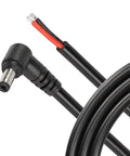 Two Pack DC5521 Power Pigtail Cables 12V 90 Degree 5.5mm X 2.1mm Male Plug To Bare Wire Open End Repair Cord 16AWG 3Ft