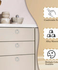 Two Pack Silver Ring Drawer Pulls For Cabinets And Furniture, installed on kitchen drawers, highlighting its sleek design.
