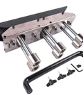 Metal Three Station Edge Roller Bender with adjustable clamp from zero to ninety degrees for bending steel, aluminum, copper.