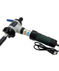Built Different Portability Meets Insane Cutting Power In This Aluminum Handheld Electric Pipe Beveler And Internally Expanding Chamfering Machine On 220V, showing the tool's motor and handle.