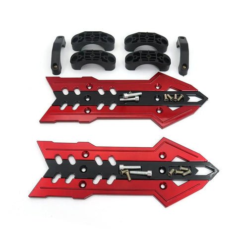 Front Shock Absorber Arm Guard Plate For Electric Scooter, aluminum alloy protective shield in red with mounting accessories