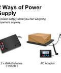 Heavy Duty Shipping Scale Workhorse 440Lb Max 10g Digital Postal Scale, battery and AC power supply options shown