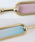 Gold Aluminum Stair Balusters With Tempered Glass Sleek Deck Post Railing No Sweat Install Staircase Rail Replacement 10 Pack 33 5 Inch close-up of pink and blue tempered glass with gold accents