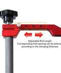 Heavy-Duty Benchtop Quick Clamp With 20mm extended aluminum build, adjustable rod for woodworking, secure and versatile grip