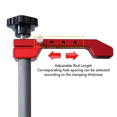 Heavy-Duty Benchtop Quick Clamp With 20mm extended aluminum build, adjustable rod for woodworking, secure and versatile grip