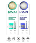 Comparison of UV223 and No Mess Cleanup After Use No Clean Solder Flux Paste UV559 with lead-free and low smoke properties