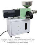 Straight Up Solid 3D Printer Filament Recycler Machine With Super Slick Thermal Controls, showing motor and stainless steel hopper.