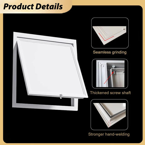 Heavy Duty Metal Access Panel Service Door For Drywall Electrical And Hvac Ducts Recessed Attic Wall Cover detail showing seamless grinding and strong frame detail.