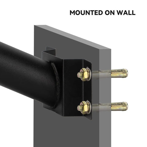 Heavy Duty Extension Mounting Arm For Solar Street Lights Outdoor Light Fixture Bracket mounted on wall.