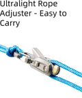 Two Pack Outdoor Rope Adjusters For Camping Boating And Outdoor Tie Downs Cord Tightening And Cinching Tool with blue rope