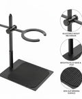 Adjustable Pour Over Coffee Stand Built From Premium Wood And Rock Solid Alloy Fits Travel Mugs Carafes with adjustable height.