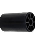 Side view of black polypropylene deck roller, part of Deck Roller For Simplicity Snapper AGCO Sovereign Javelin Broadmoor 2316H 1616 1616H 1668513SM 9 Pack Compatible With 1668513 1668513SM Massey Ferguson 2316H 1616 And More, showing inner diameter and spoke design.