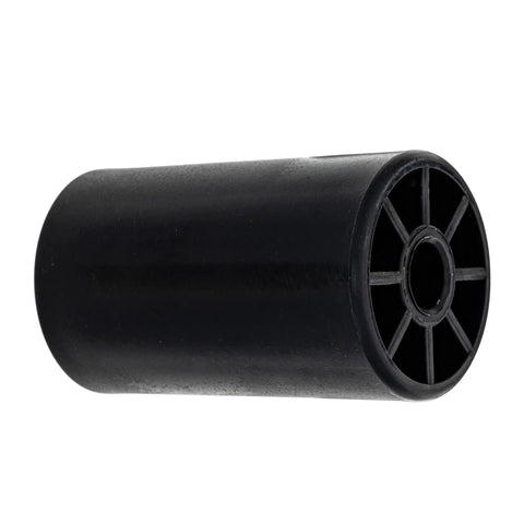 Side view of black polypropylene deck roller, part of Deck Roller For Simplicity Snapper AGCO Sovereign Javelin Broadmoor 2316H 1616 1616H 1668513SM 9 Pack Compatible With 1668513 1668513SM Massey Ferguson 2316H 1616 And More, showing inner diameter and spoke design.