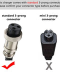 Standard vs mini 3-prong connector for 24V Razor Scooter Battery Charger With DC 24V 1.5A Output For E100 E200 E200S E175